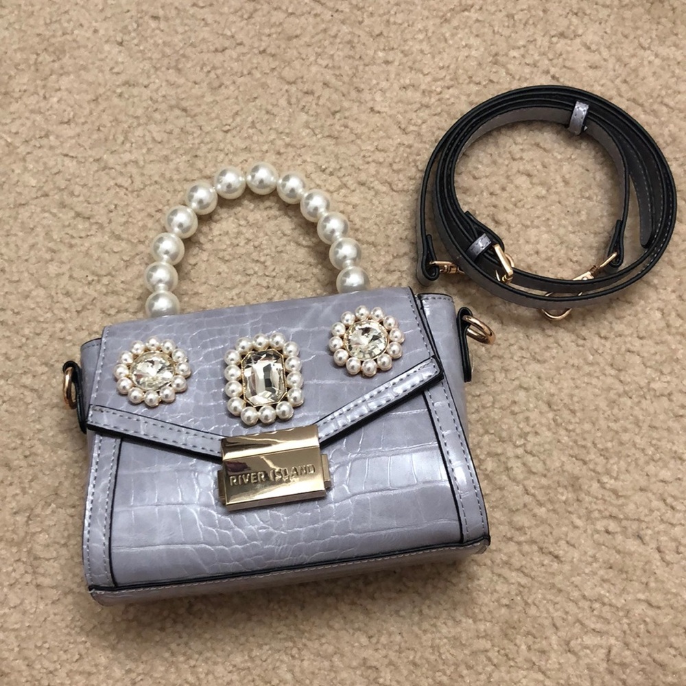 Purple Pearl Embellished Mini Bag